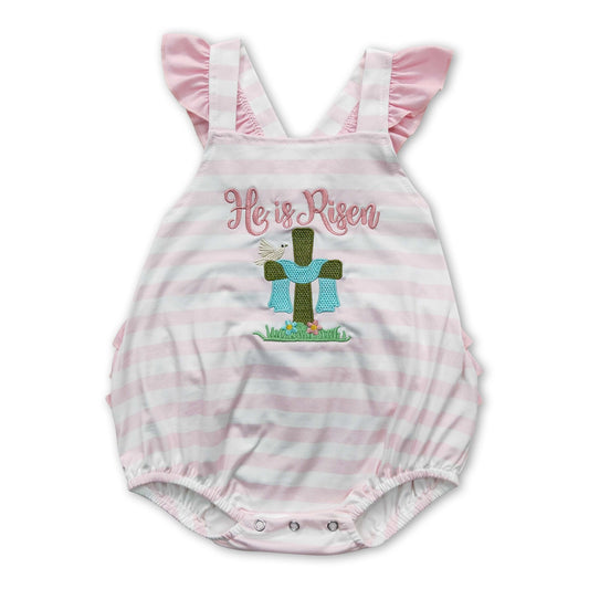 He is Risen Pink Romper