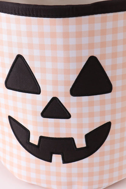 Apricot Pumpkin Appliqué Gingham Basket