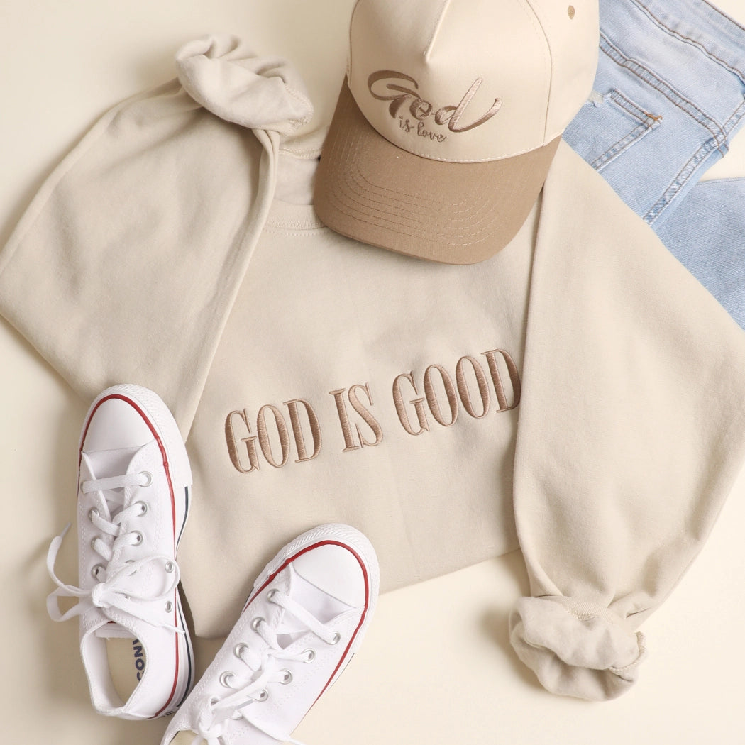 God is Good Embroidered Crewneck