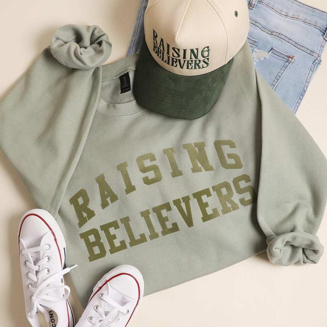 Raising Believers Flocked Crewneck