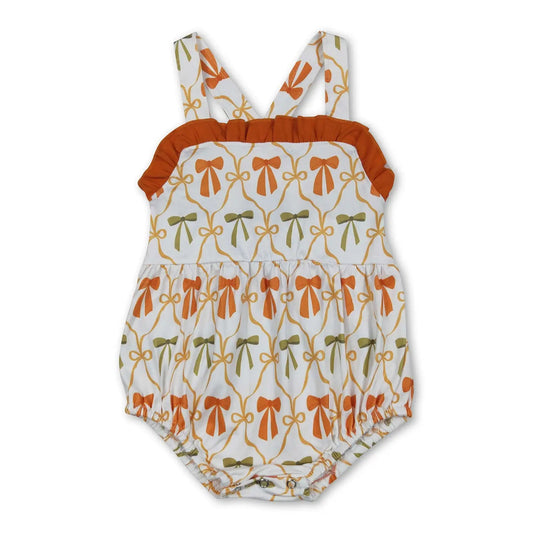Orange & Green Bows Romper