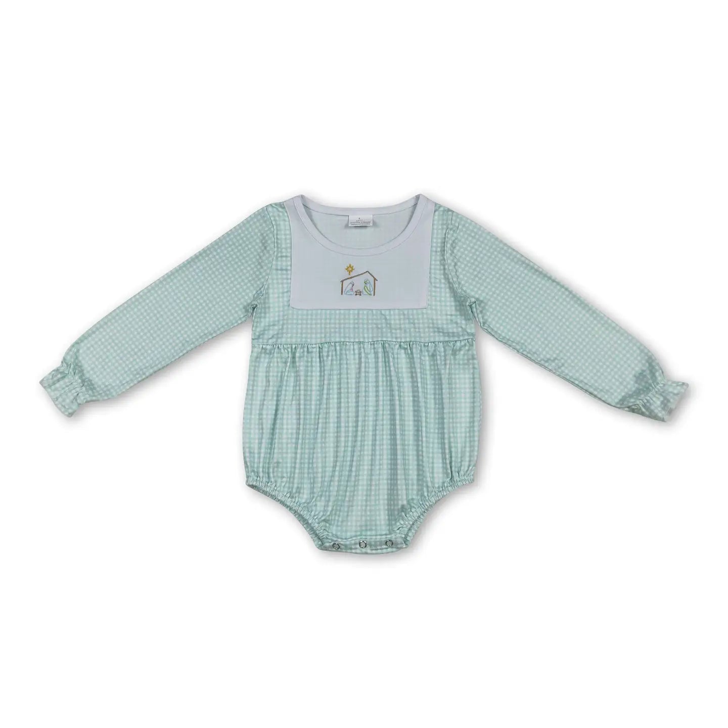 Green Gingham Manger Romper