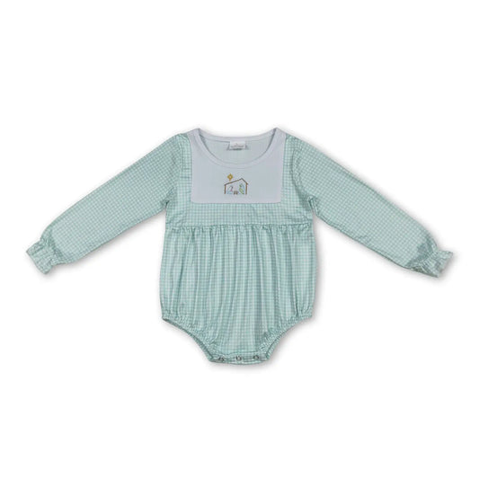 Green Gingham Manger Romper