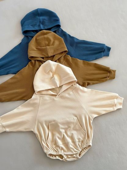 Ribbed Hooded Romper