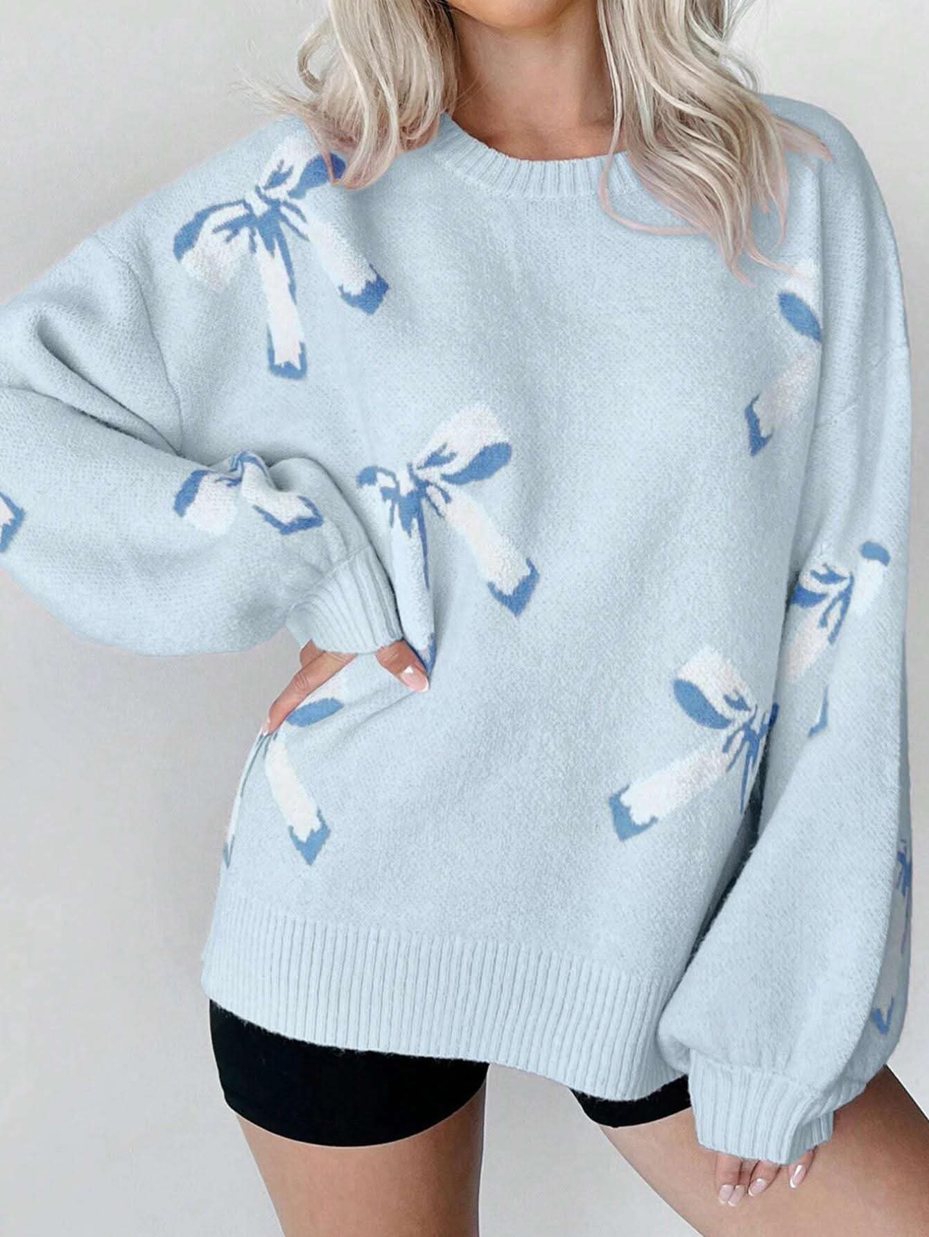 Jacquard Bow Sweater
