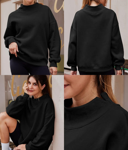 Mock Neck Solid Sweatshirt - CLOSES 11/9