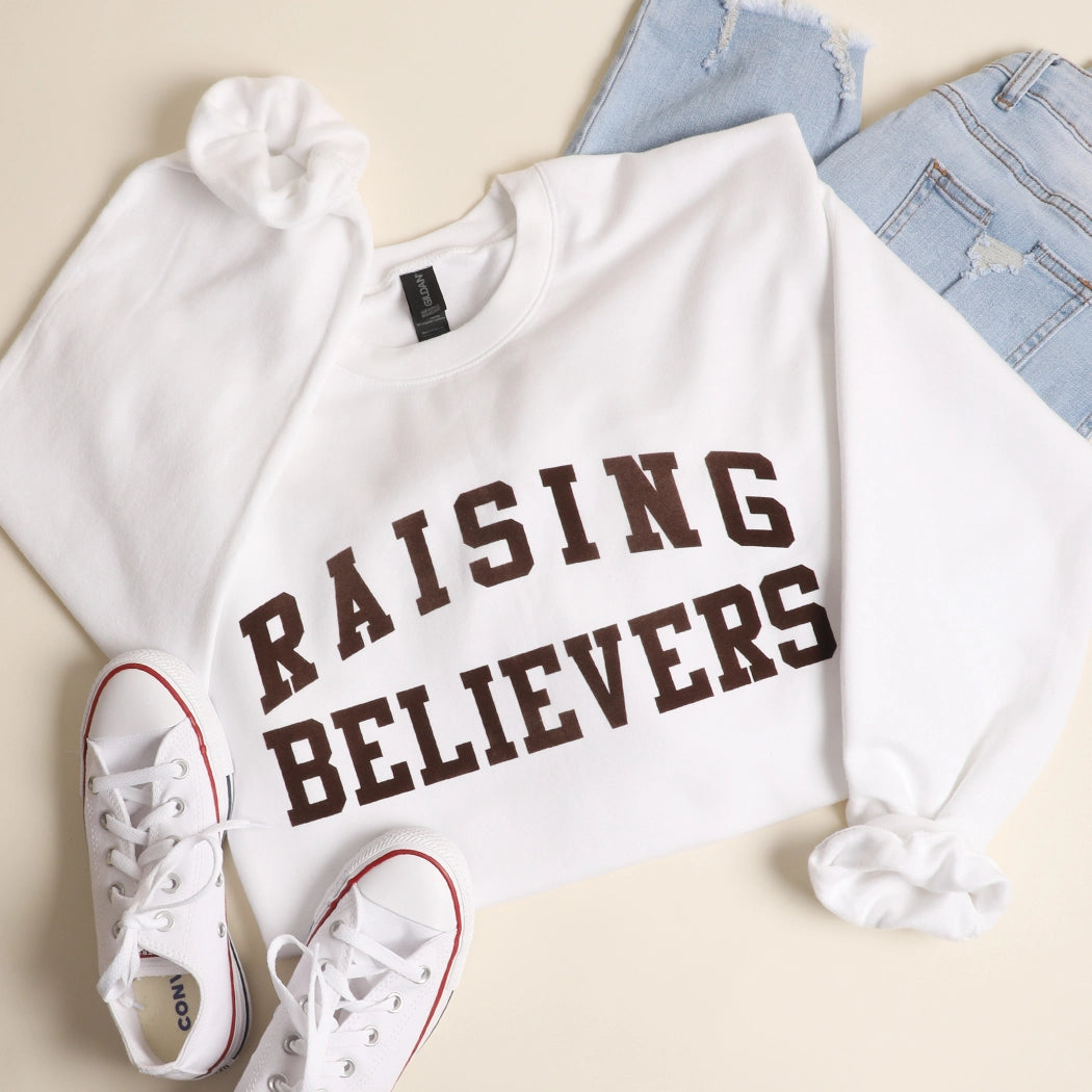 Raising Believers Flocked Crewneck
