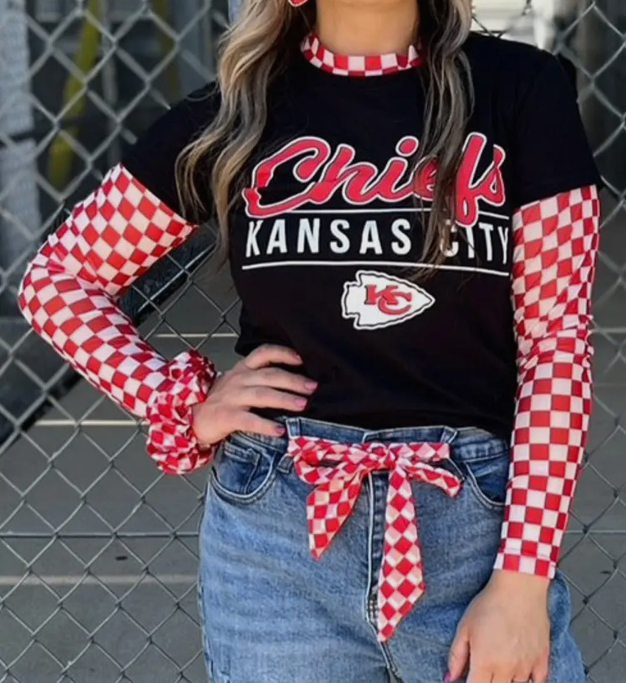 Mommy & Me Checkered Mesh Tops