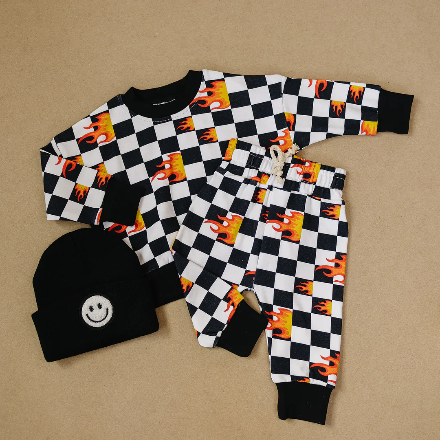 Checkered Flame Jogger Set