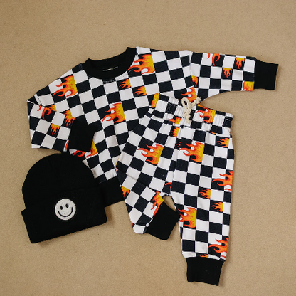 Checkered Flame Jogger Set