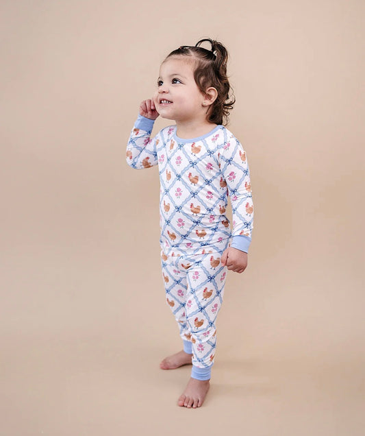 Floral Chickens Bamboo - 2-Piece Set