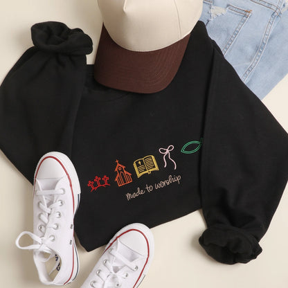 Made to Worship Symbols Embroidered Crewneck