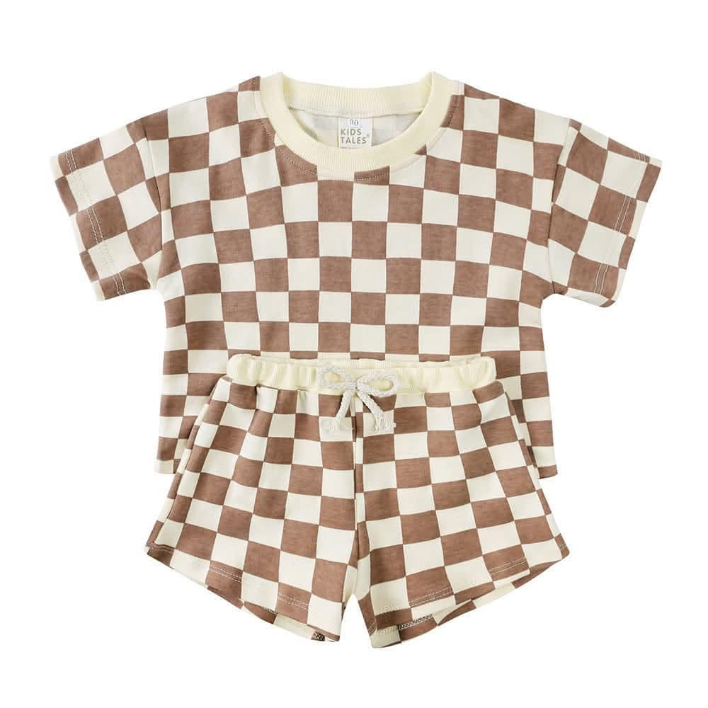 PREO: Neutral Cotton Tee & Shorts Set