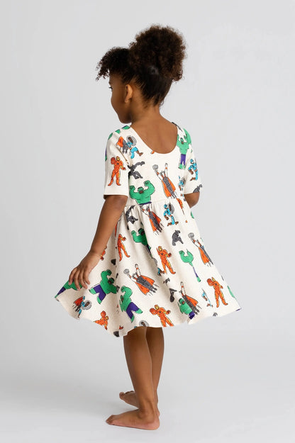 Superhero Ribbed Twirl Dress