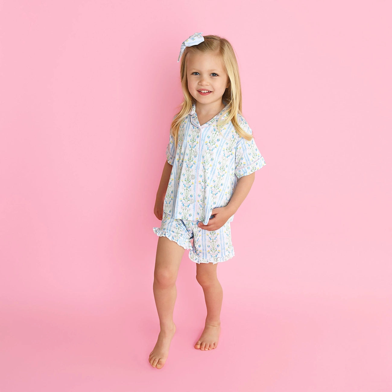 Nora Bamboo - Button-up Ruffle Short PJs