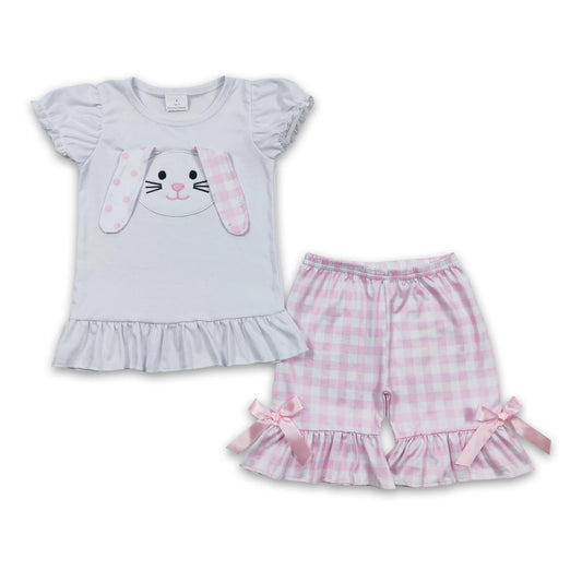 Bunny Ears Gingham Ruffle Tee & Shorts