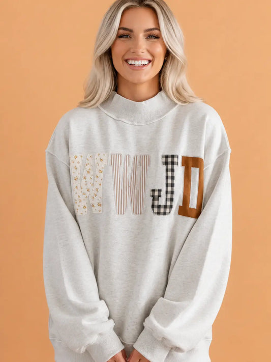 WWJD Patchwork Sweatshirt