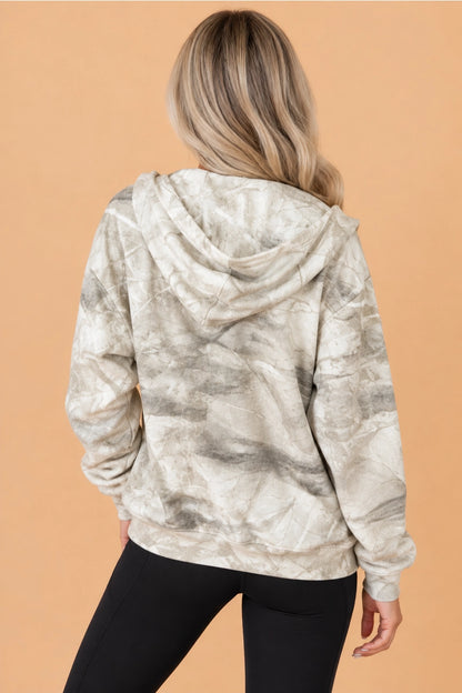 Camo Zip-Up Hooded Sweatshirt