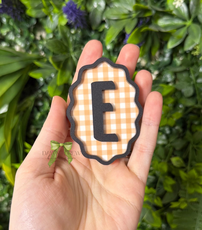 Wavy Gingham Initial Clip