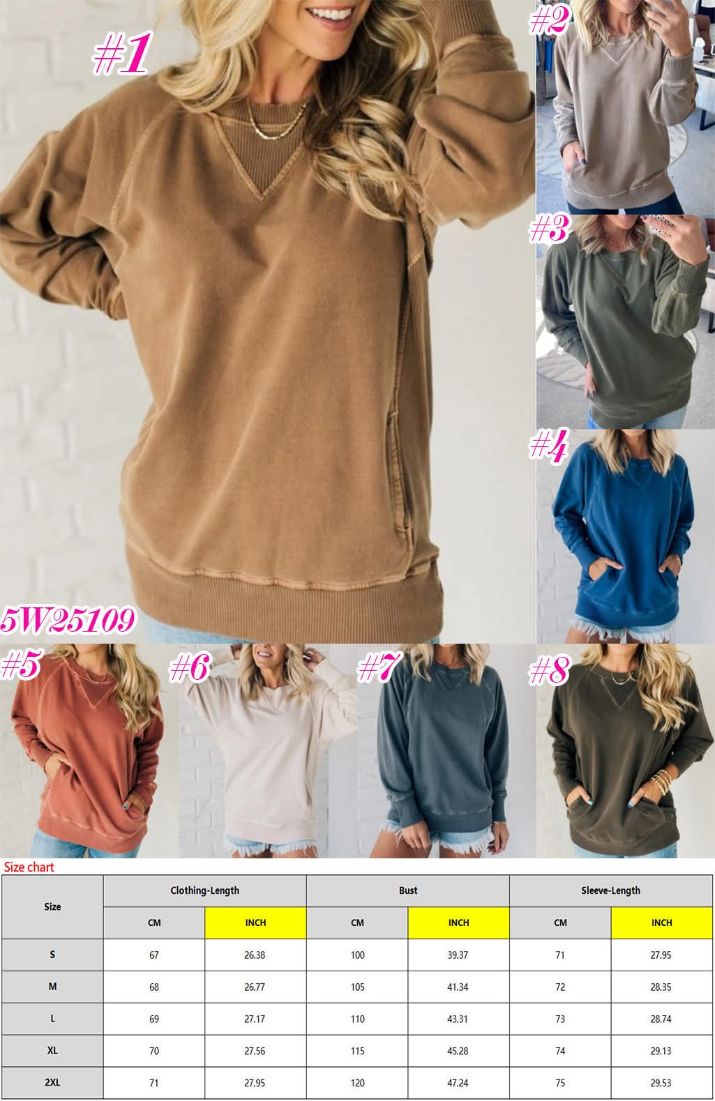 Ladies Pocket Crewneck