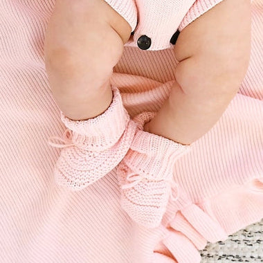 Baby Pink Knit Booties