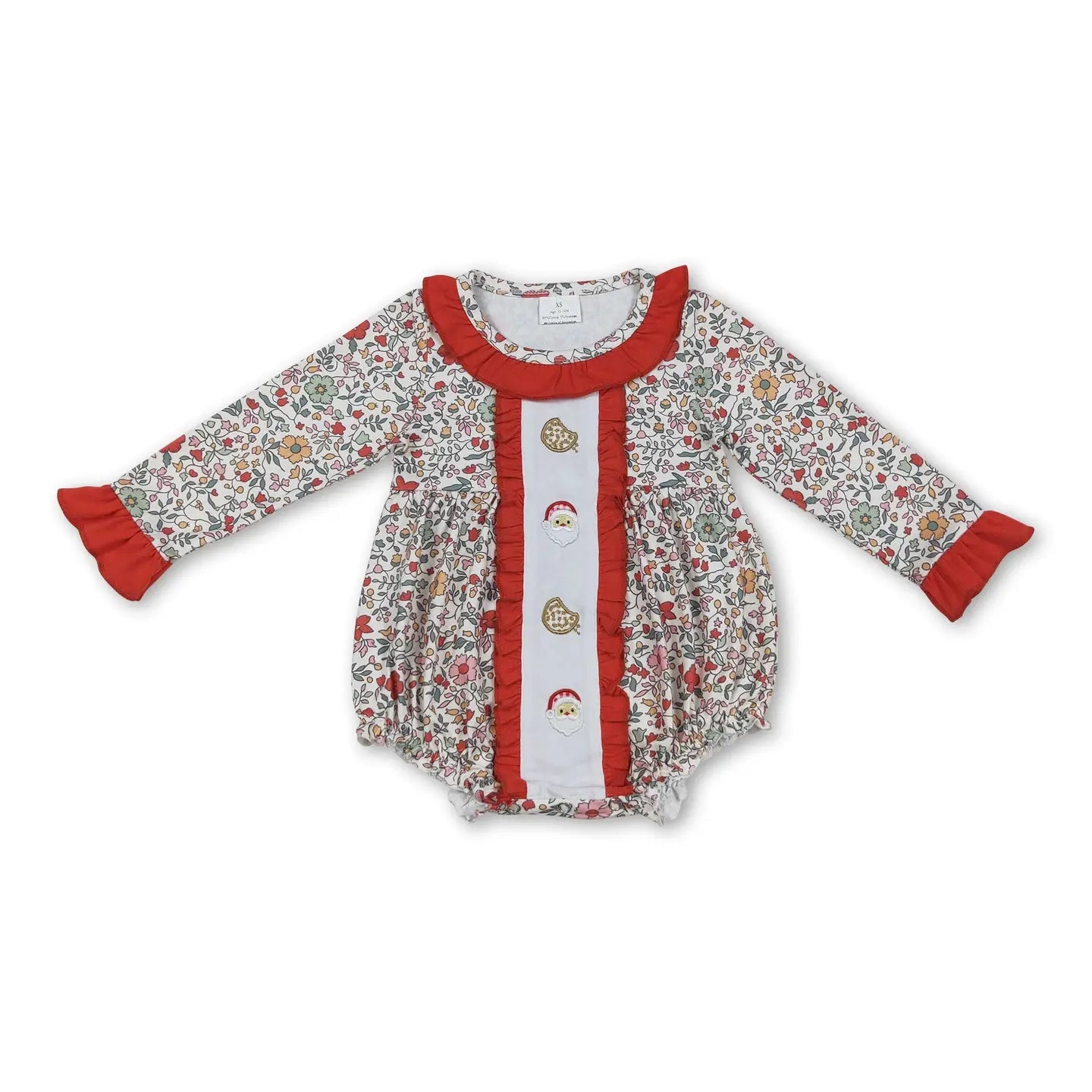 Santa's Cookies Floral Romper