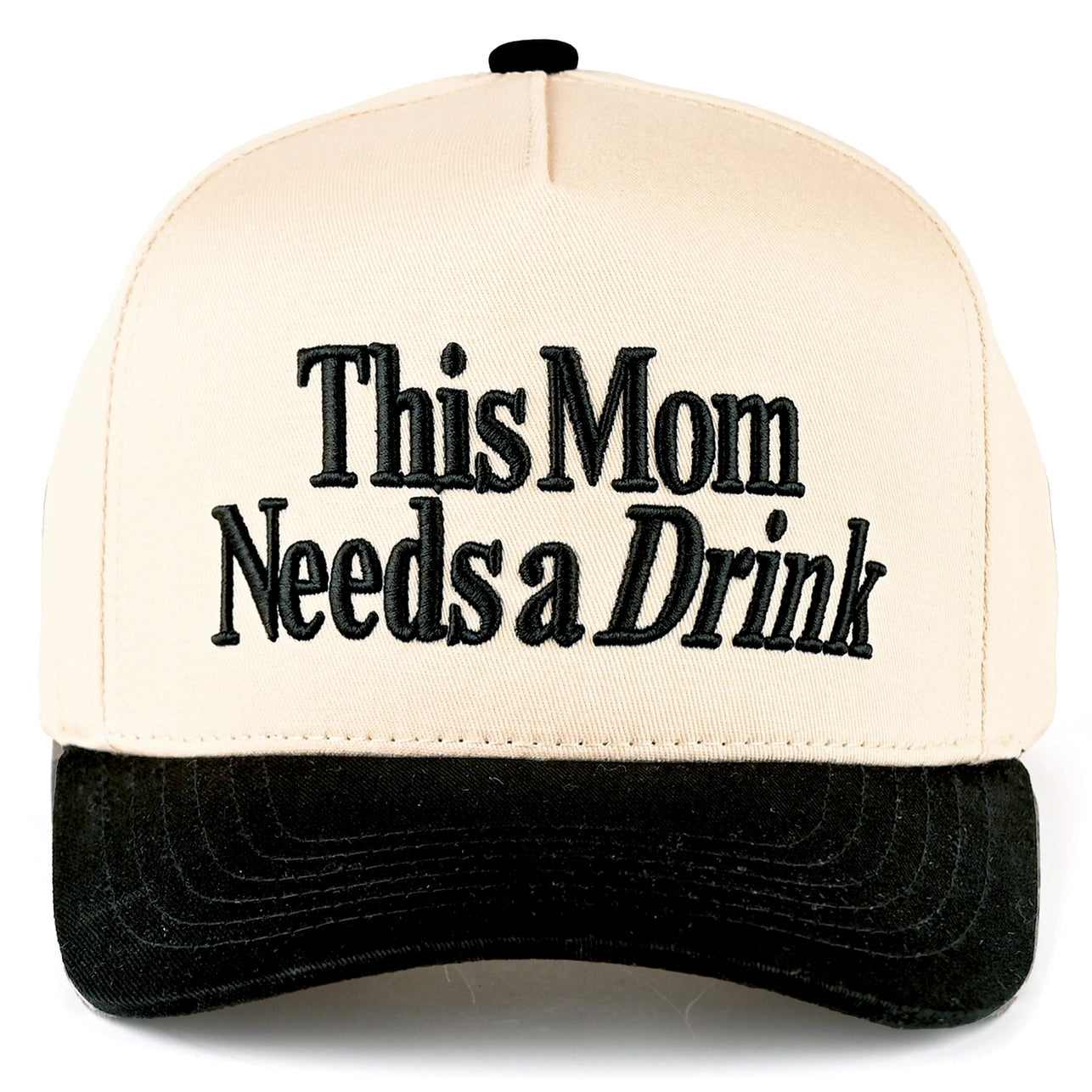 This Mom Needs a Drink Embroidered Snapback Trucker Hat