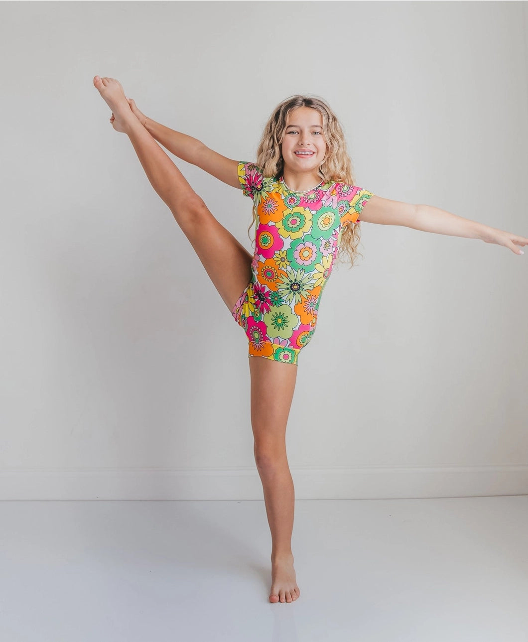 Bright Neon Floral Leotard