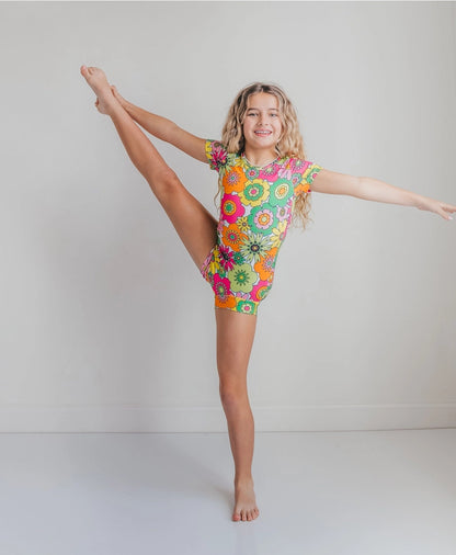 Bright Neon Floral Leotard
