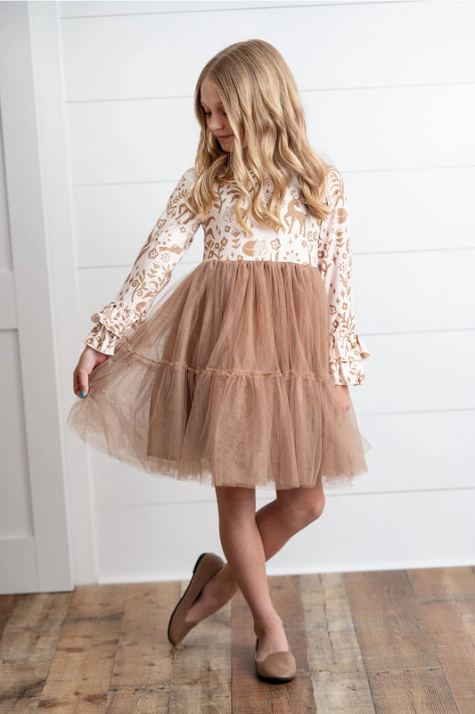 Woodland Deer Tulle Holiday Dress
