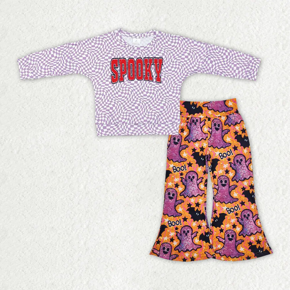 Purple Checkered Spooky Long Sleeve & Pants