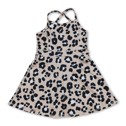 Beige Leopard Athletic Dress