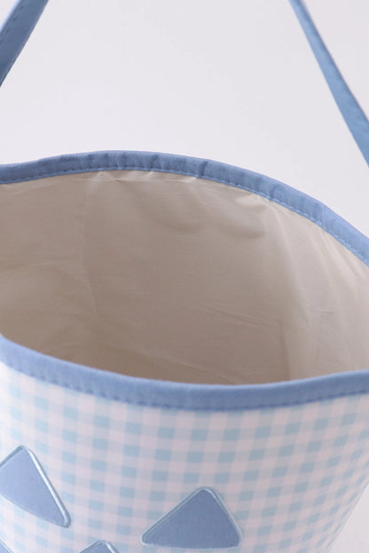 Blue Pumpkin Appliqué Gingham Basket