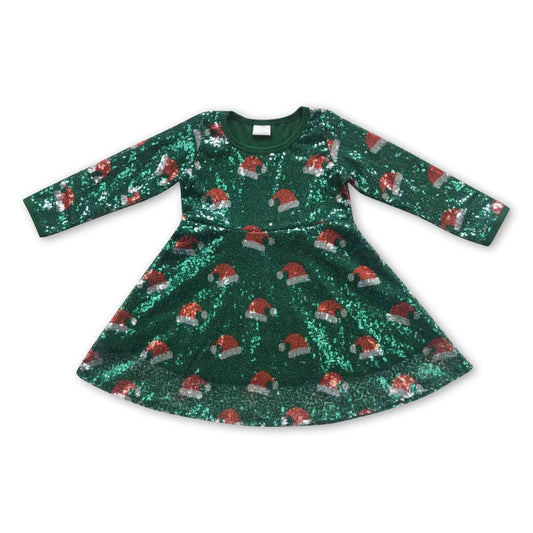 Green Sequin Santa Dress