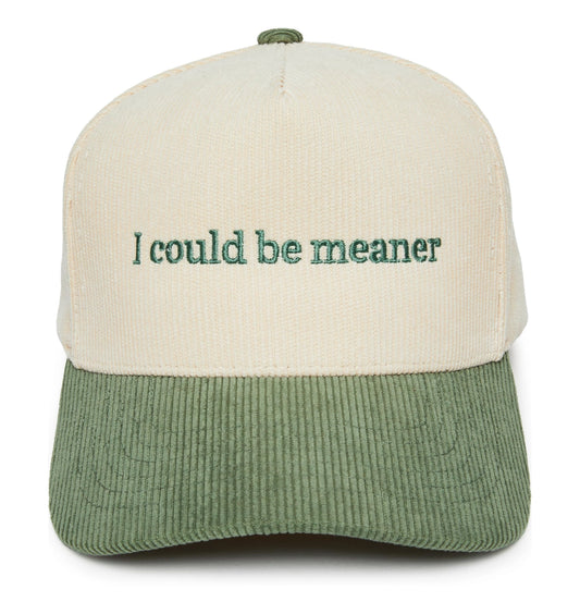 I Could Be Meaner Embroidered Cord Hat