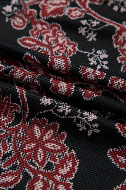 Retro Floral Mesh Maxi Dress