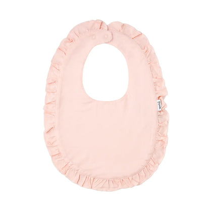 Baby Pink Snap Bamboo Ruffle Bib