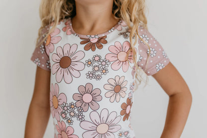 Tan Retro Flower Leotard