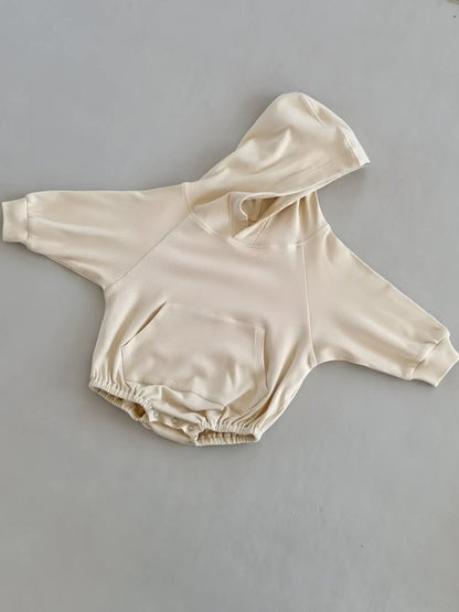 Ribbed Hooded Romper