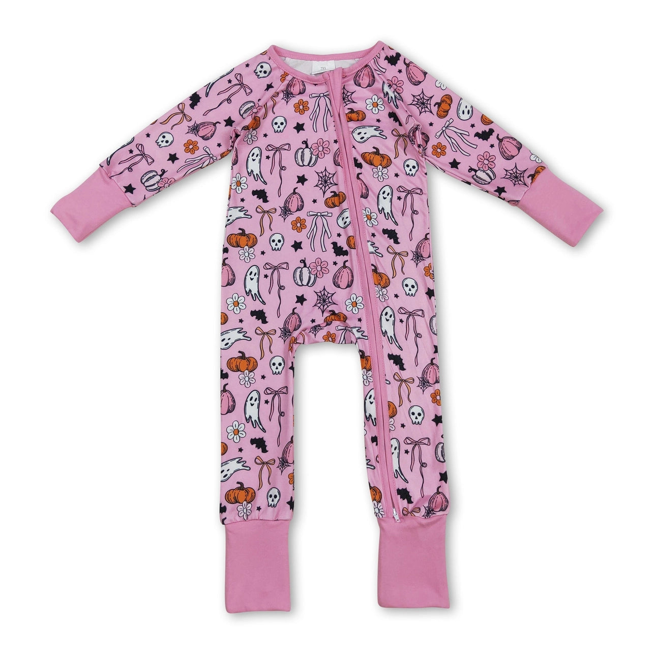 Pink Pumpkin Ghost Bows Zippie