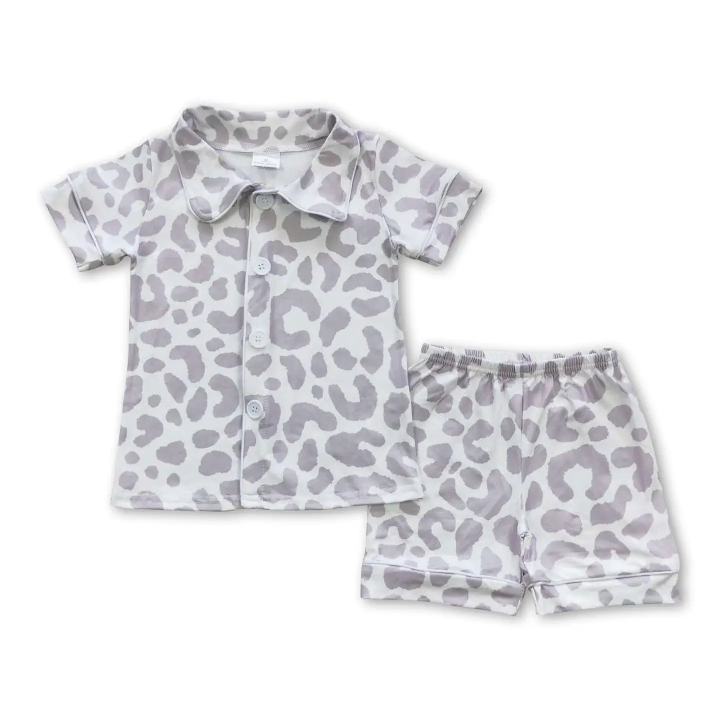 Gray Button Up PJ Set