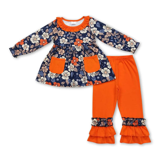 Orange Floral Pocket Tunic & Pants