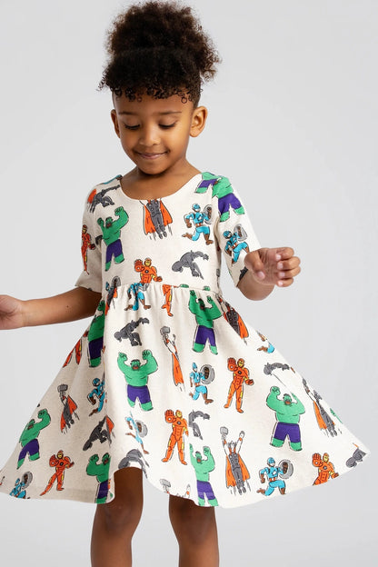 Superhero Ribbed Twirl Dress