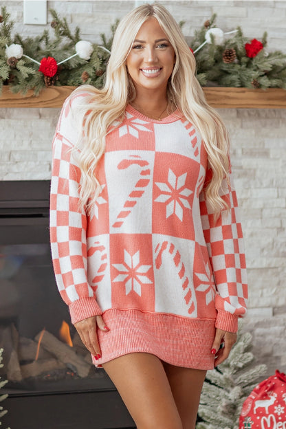 Candycane Snowflake Checker Tunic