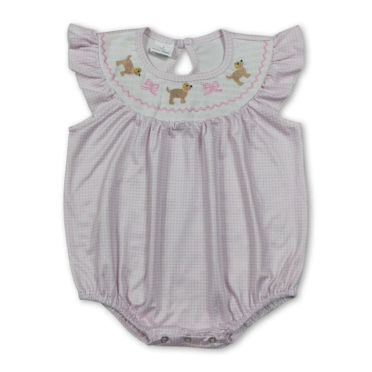 Golden Smocked Pink Romper