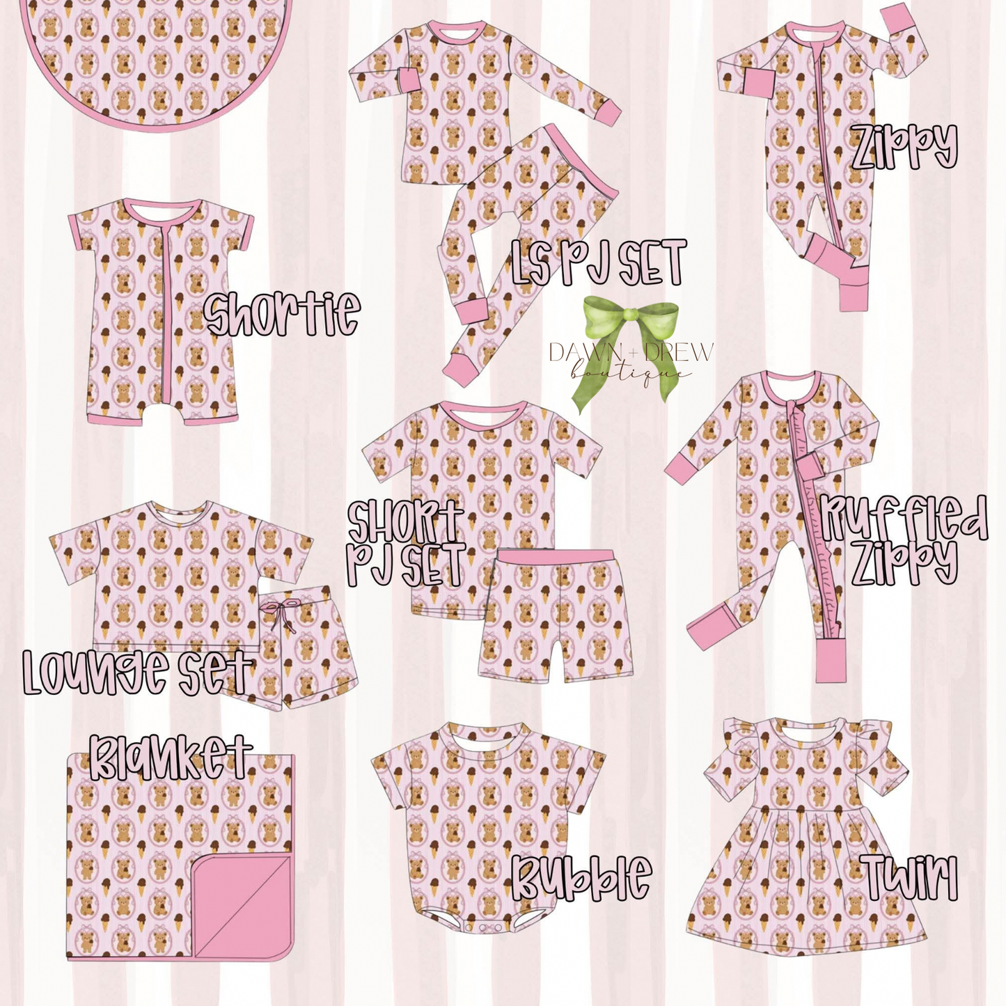 TEDDY ICE CREAM BAMBOO — CLOSES 2/26