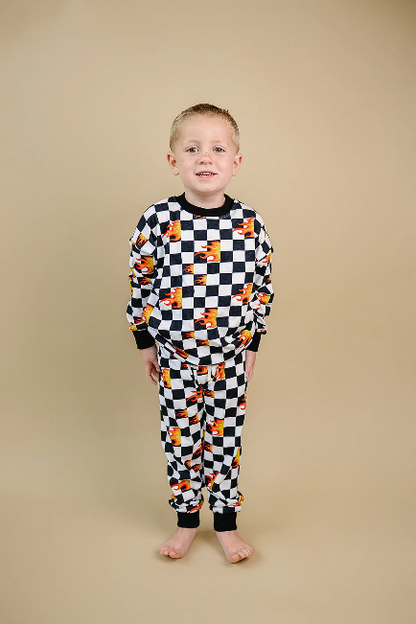 Checkered Flame Jogger Set