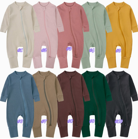 Ribbed Bamboo Zippie - CLOSES 11/9