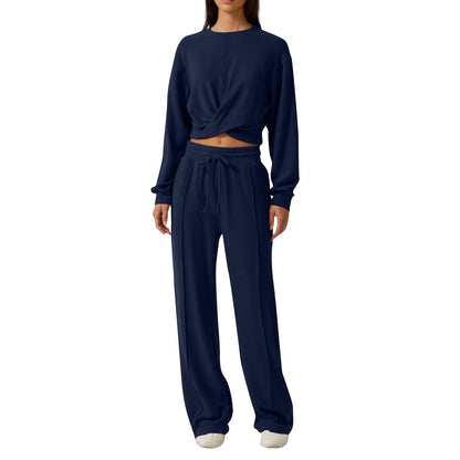 Twist Crop Sweatshirt & Pant Set