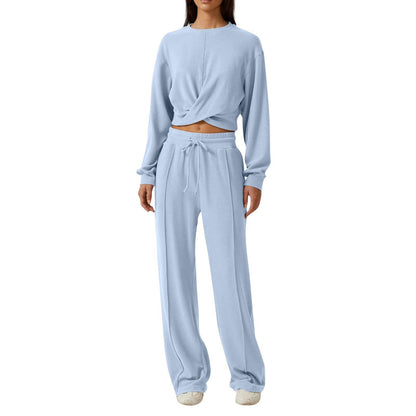 Twist Crop Sweatshirt & Pant Set